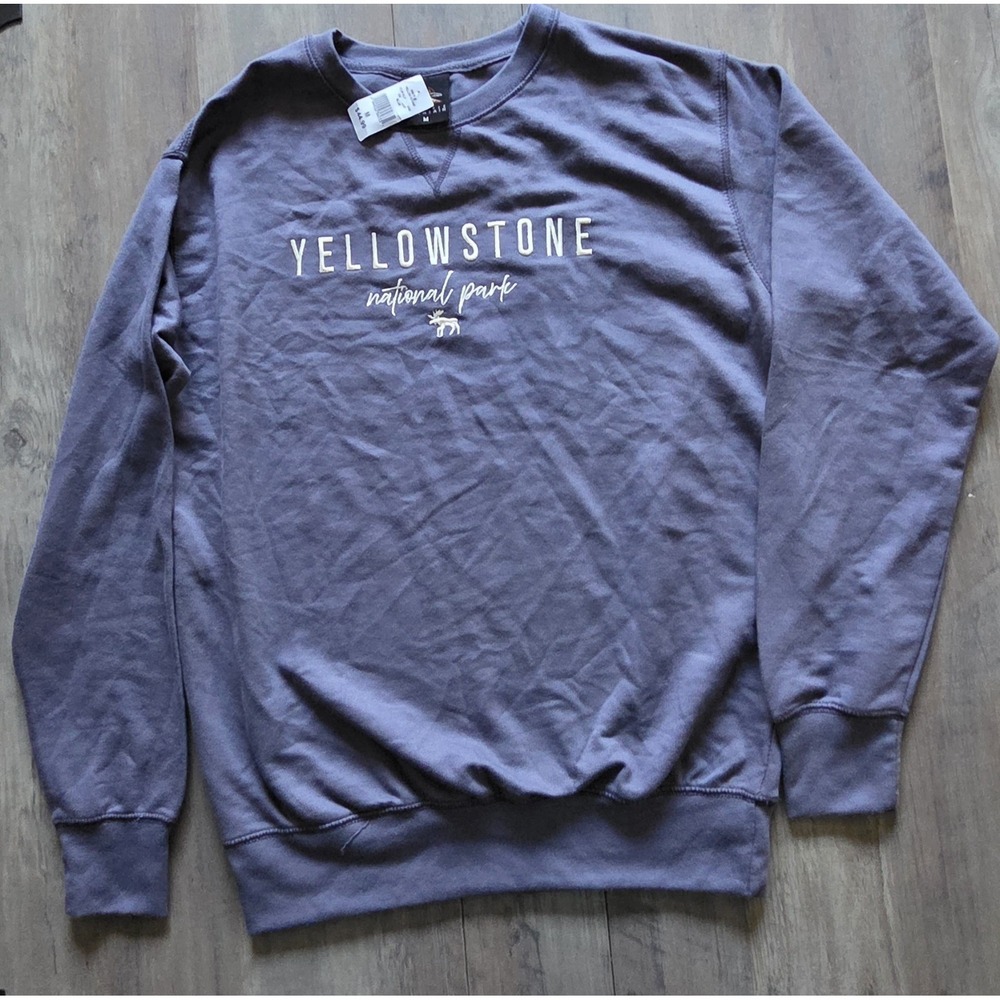 Prairie Mountain-Yellowstone National Park Blue Long Sleeve Shirt Women M- NWT